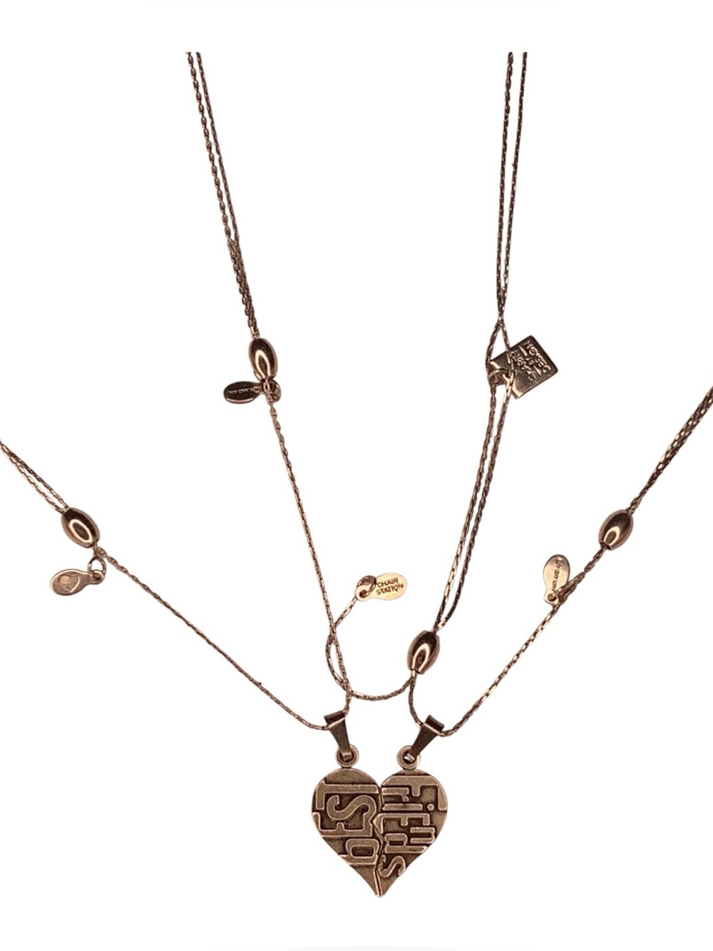 Alex and Ani Best Friends Split Heart Necklace Set of 2 Silver Tone 2017